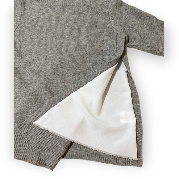 Brochu Walker Layered Wool & Cashmere-Blend Sweater, Gray/white, Size S - Picture 6 of 16